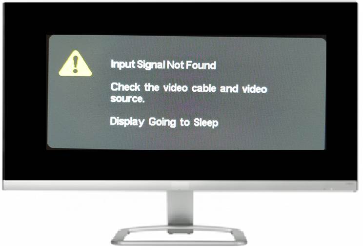 外接螢幕顯示模式設定後常見問題：插上video cable後跳出Status Message