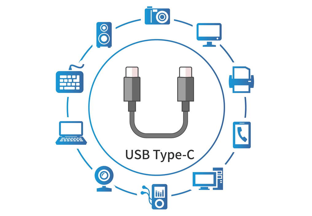 除了充電外，USB Type-C也應用在手機/平板等小型裝置與電腦間的連接