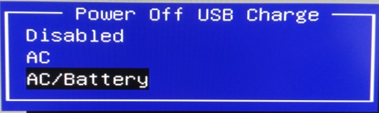 一般在BIOS menu都可設定是否支援系統在睡眠或關機模式利用USB連接埠充電。