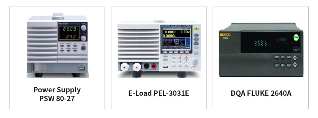 百佳泰儀器設備,Power Supply PSW 80-27, E-Load PEL-3031E, DQA FLUKE 2640A