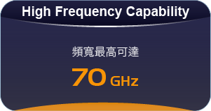 百佳泰核心優勢 - 高頻能力，頻寬最高可達70GHz